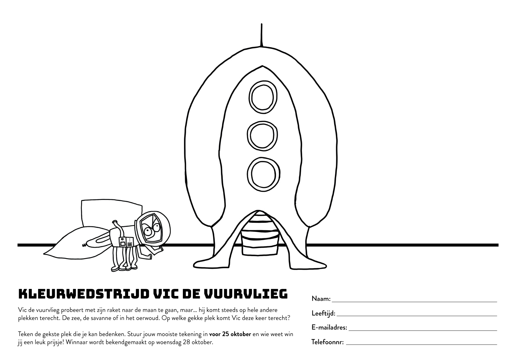 Kleurplaat Vic de vuurvlieg